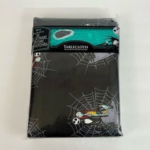 The Nightmare Before Christmas Black Tablecloth Jack Skellington Sally 60” x 84”